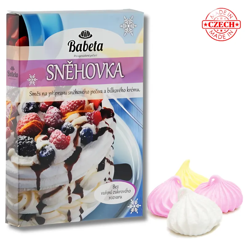 Sypká směs Sněhovka od značky Babeta na přípravu bílkového krému a sněhového pečiva bez vaření, balení 200 g