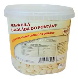 Bílá čokoláda do fontány značky Kovandovi v balení 2 kg, vhodná k namáčení ovoce a sladkostí a k zdobení dortů