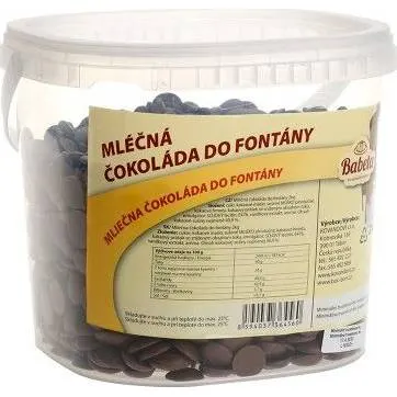 Mléčná čokoláda do čokoládové fontány Kovandovi o hmotnosti 2 kg, určená k tekutému podávání na slavnostních akcích
