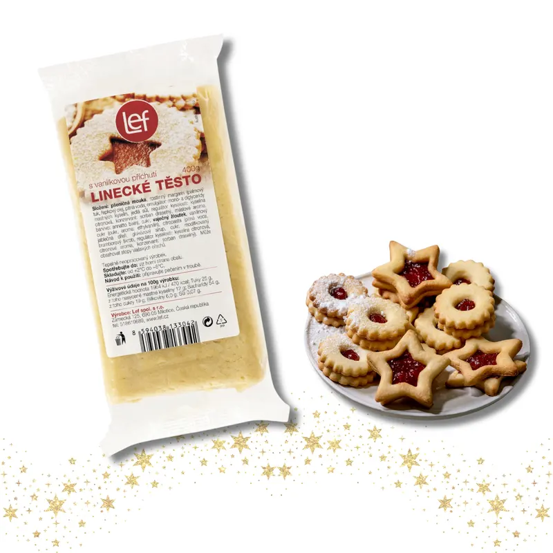 Hotové vanilkové těsto na linecké cukroví od značky CZ distribuce, balení 400 g