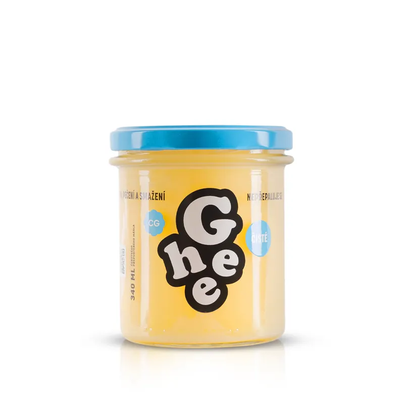 Přepuštěné máslo ghí od CZ distribuce v balení 340 g vhodné ke smažení a pečení