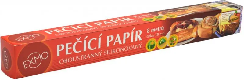 Silikonový papír na pečení EXMO v roli 38 cm x 8 m k pečení sušenek, dortů a zapékání v troubě
