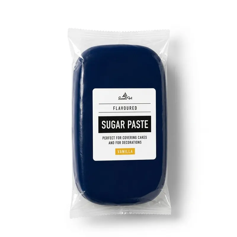 Modrý fondán SweetArt s vanilkovou příchutí na potahování dortů o hmotnosti 1 kg