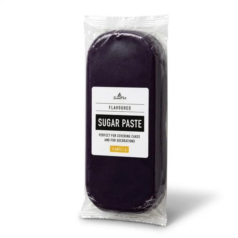 Fialový vanilkový fondán SweetArt Violet na dort, balení 1 kg, pro potahování a modelování dortů