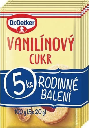Dr. Oetker vanilínový cukr v balení 5 x 20 g, voňavá přísada pro pečení a dochucení moučníků