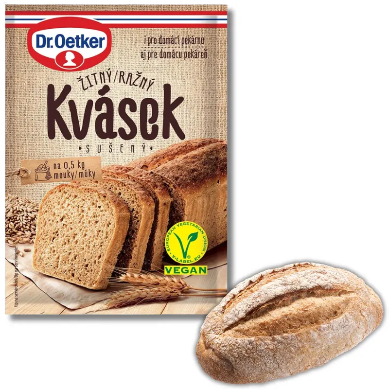Žitný kvásek Dr. Oetker na domácí pečení chleba a pečiva, balení 15 g