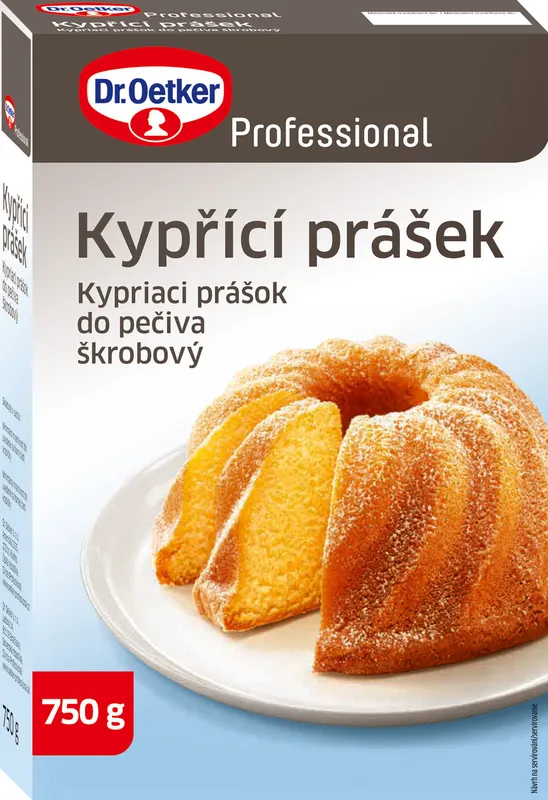 Kypřící prášek Dr. Oetker v dóze 750 g pro nadýchané pečení dortů a koláčů