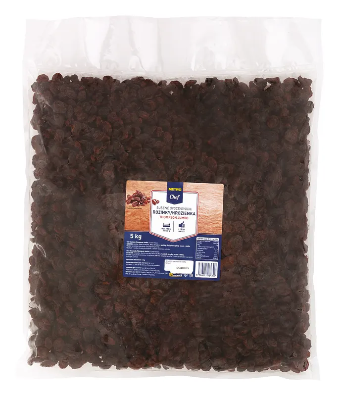 Tmavé rozinky v balení 5 kg vhodné do kynutých těst, bábovek a cukroví