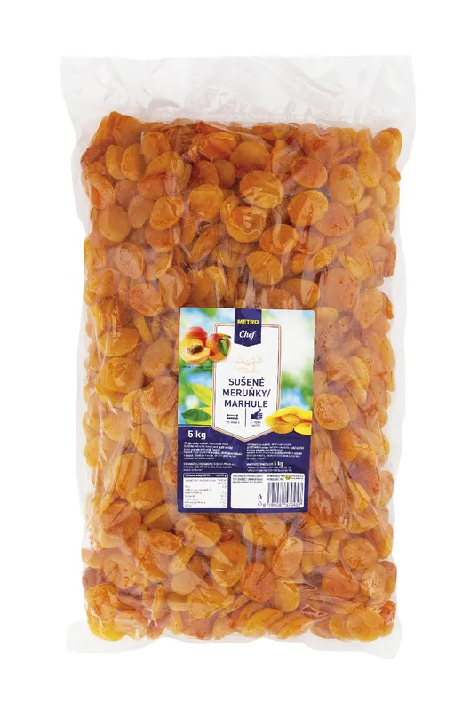 Sušené meruňky v balení 5 kg vhodné do pečení a na přípravu dezertů