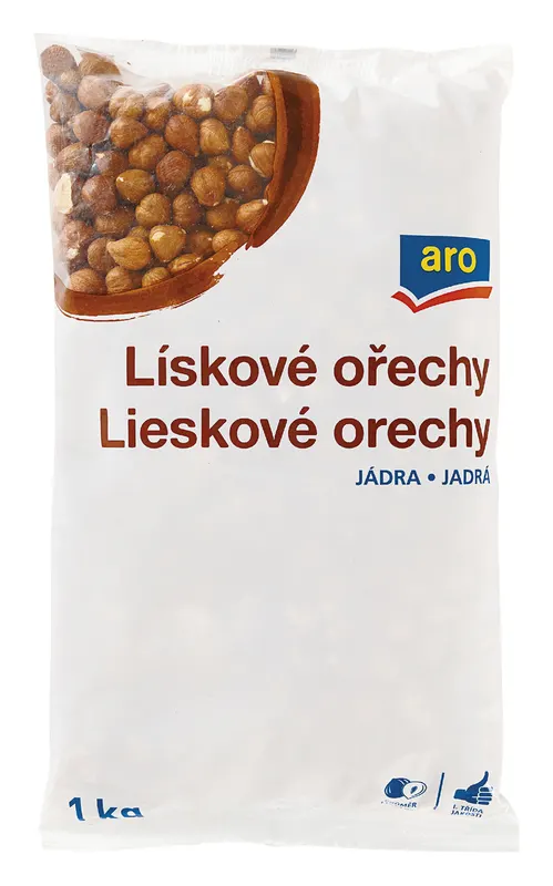 Lískové ořechy ARO, celá jádra velikosti 11-13 z Gruzie v balení 1 kg k pečení a zdobení dortů