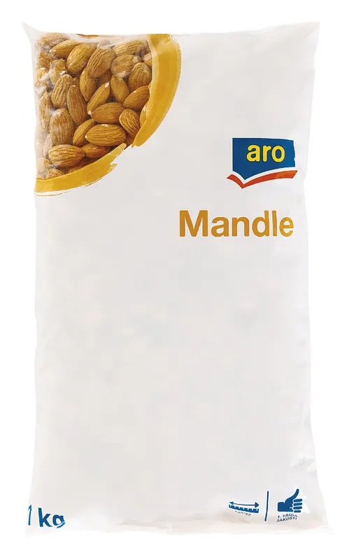 Celá přírodní mandlová jádra ARO 30/32 z USA, balení 1 kg vhodné na pečení a zdobení