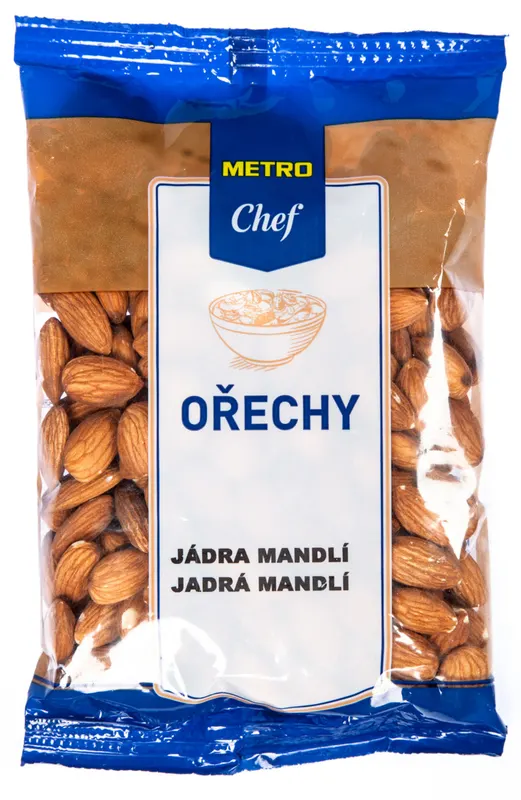 Celá mandlová jádra METRO Chef velikosti 20/22 v balení 250 g na pečení a zdobení dortů
