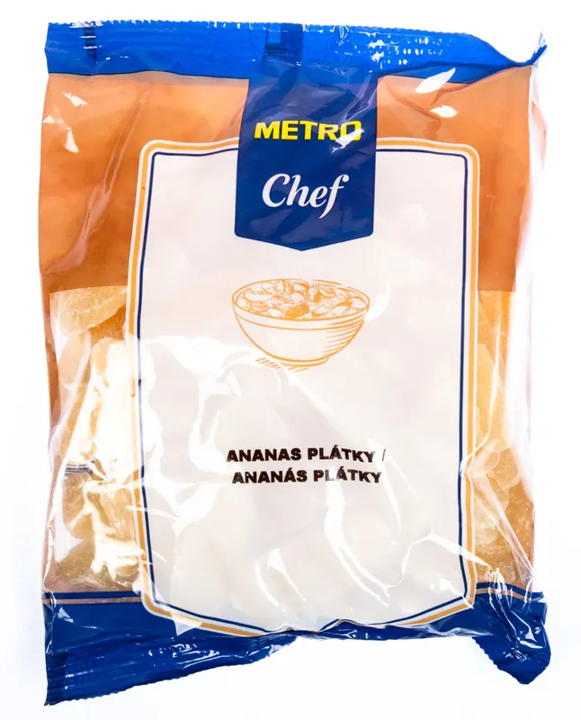Proslazený sušený ananas v plátcích, 500 g, vhodný k pečení a zdobení dortů
