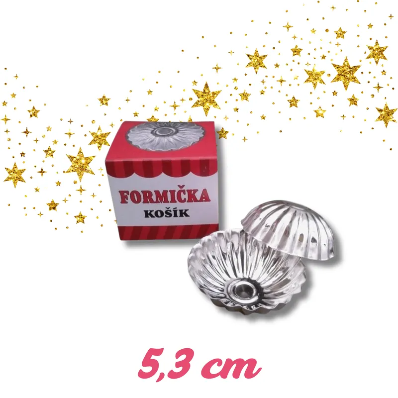 Česká formička na cukroví ve tvaru košíčku o průměru 5,3 cm, sada 20 ks od Kovovýroby Jeníkov