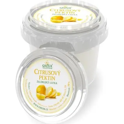 Citrusový pektin Grešík v balení 70 g na želírování džemů, marmelád a ovocných náplní