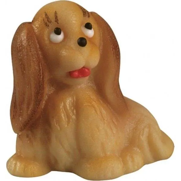 Marcipánová figurka pejska Susie od značky Frischmann na zdobení dortů, výška 5,5 cm, hmotnost 50 g