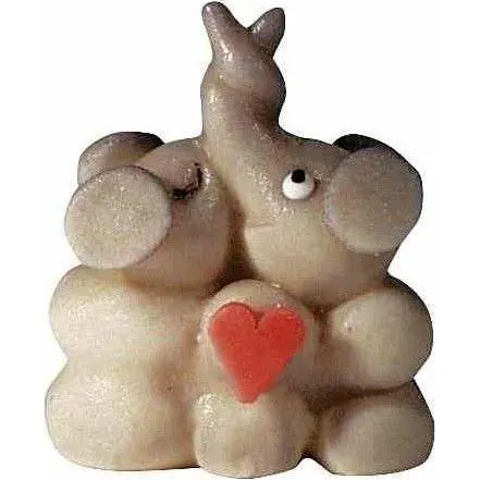 Marcipánová figurka sloního páru od značky Frischmann, 6 x 4,5 cm, k zdobení dortů a dezertů