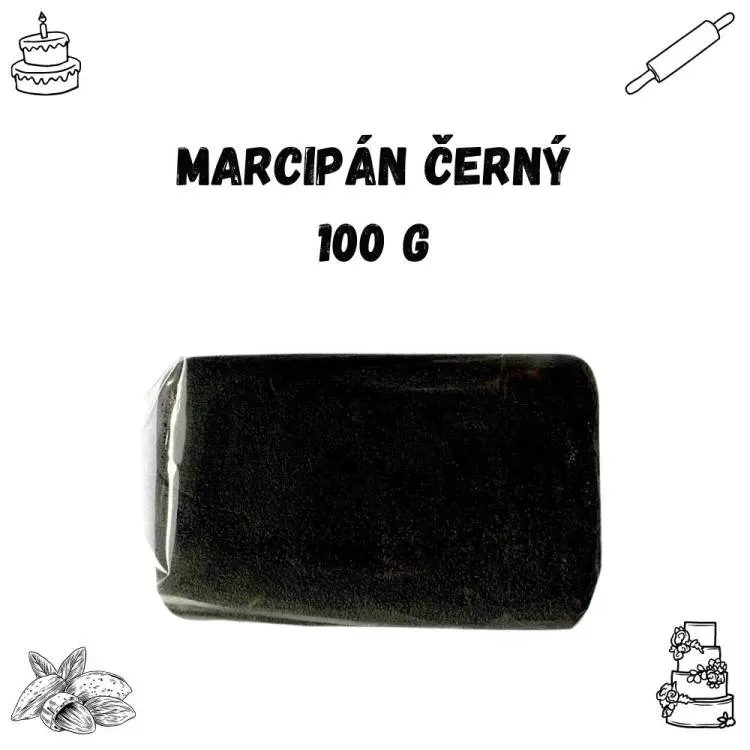Černý marcipán Frischmann v balení 100 g pro tvarování dekorací a detailů na dorty