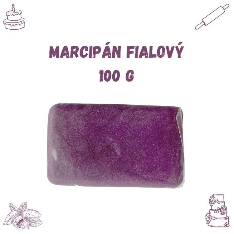 Fialový mandlový marcipán Frischmann s 36 % mandlí na tvarování dekorací a figurek na dorty