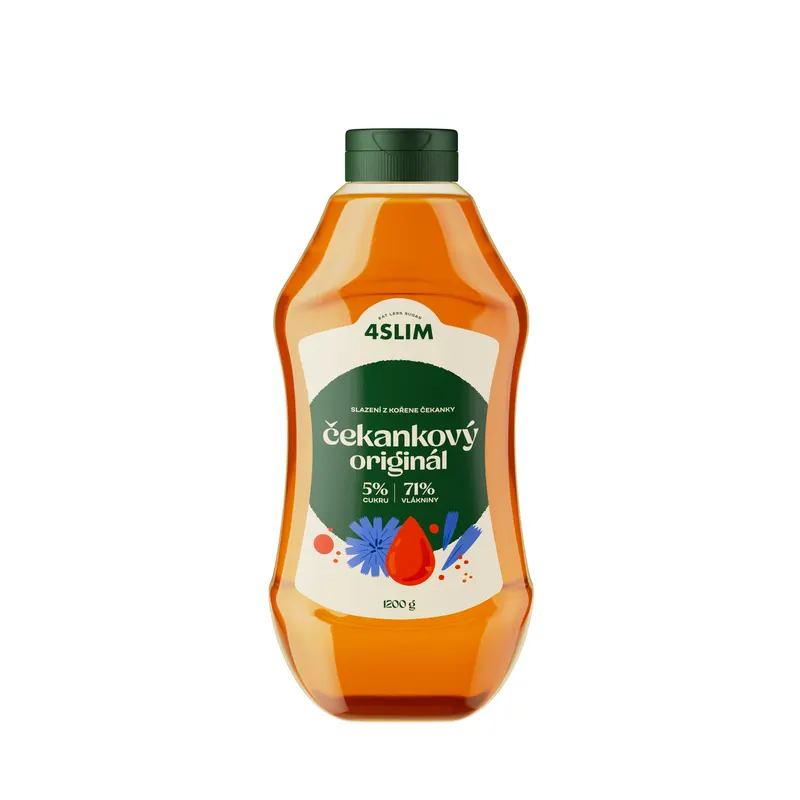Čekankový sirup značky CZ distribuce v balení 1,2 kg jako sladidlo do těsta, krémů a dezertů