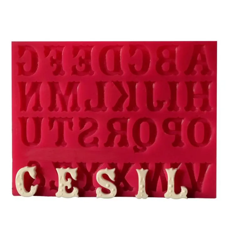 Silikonová forma Cesil na zdobná velká písmena abecedy pro modelovací hmotu, fondant a marcipán na dorty