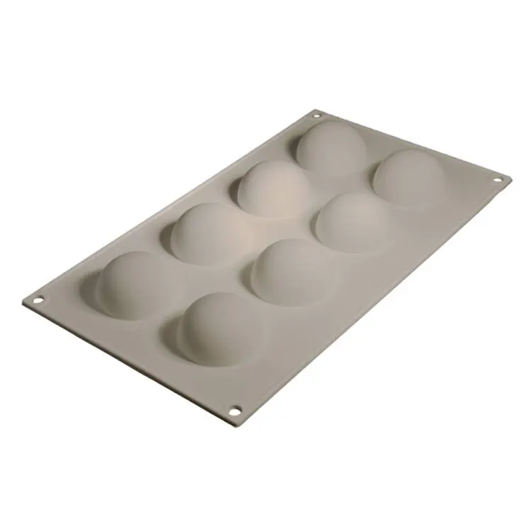 Silikonová forma Cesil s osmi polokoulemi o průměru 5 cm na semifreddo, bavarois a zmrzlinu