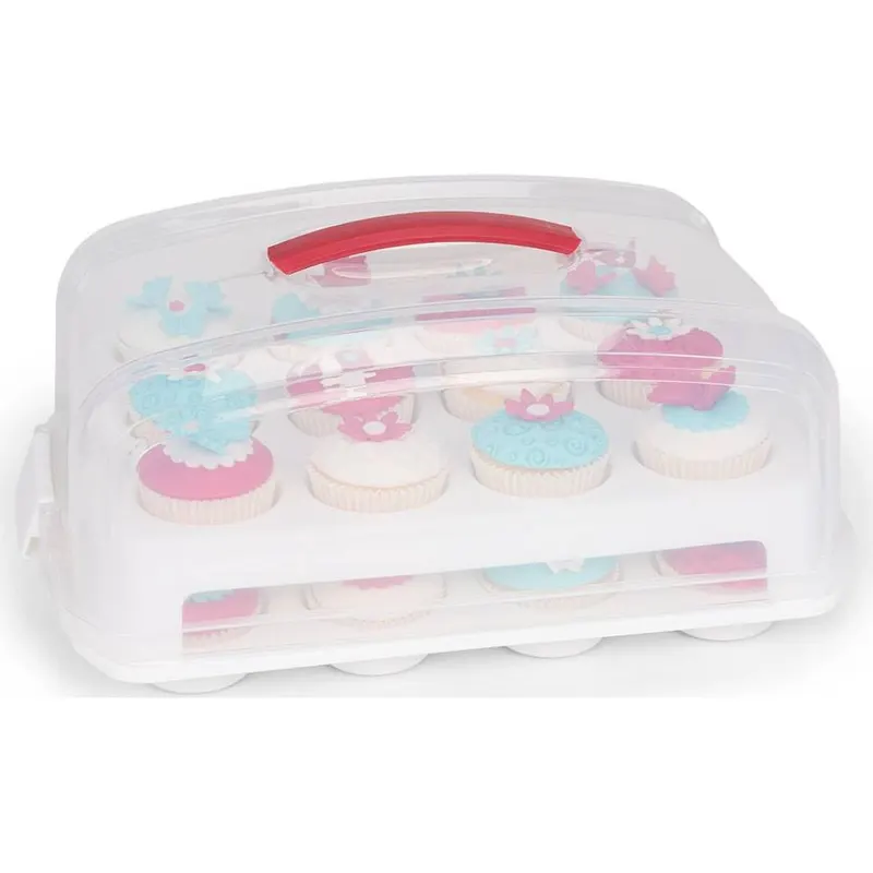Plastový box na 24 cupcakes a muffinů pro bezpečnou přepravu dezertů značky FunCakes