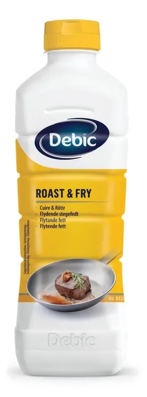 Tekutý tuk Debic Roast & Fry s máslovým olejem na pečení a smažení, objem 1 litr