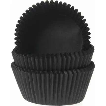 Černé papírové košíčky na muffiny House of Marie v balení 50 kusů vhodné na cupcakes a malé dortíky