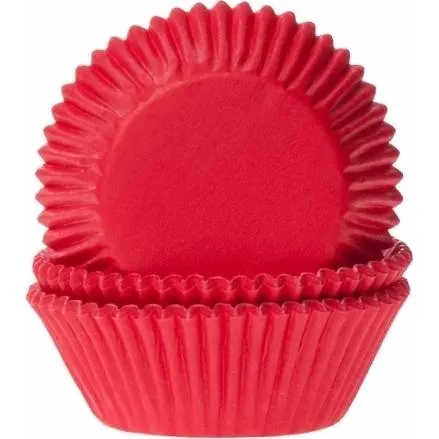 Červené papírové košíčky na muffiny a cupcakes House of Marie, balení 50 kusů