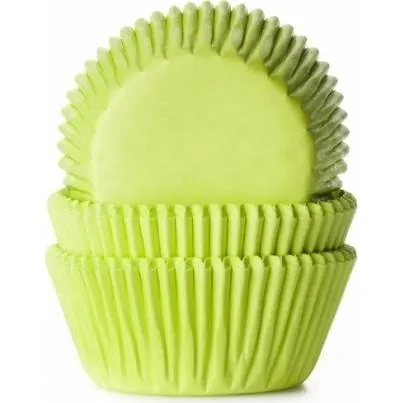 Papírové cukrářské košíčky House of Marie v limetkově zelené barvě, 50 kusů pro pečení muffinů a cupcakes