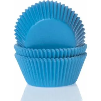 Mini papírové košíčky na muffiny v modré barvě, 60 kusů, značka House of Marie, vhodné na pečení malých muffinů a cupcakes