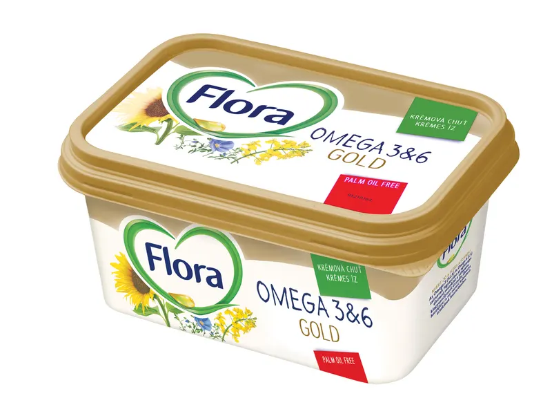 Rostlinný roztíratelný tuk FLORA Gold v balení 400 g vhodný na pečení a vaření
