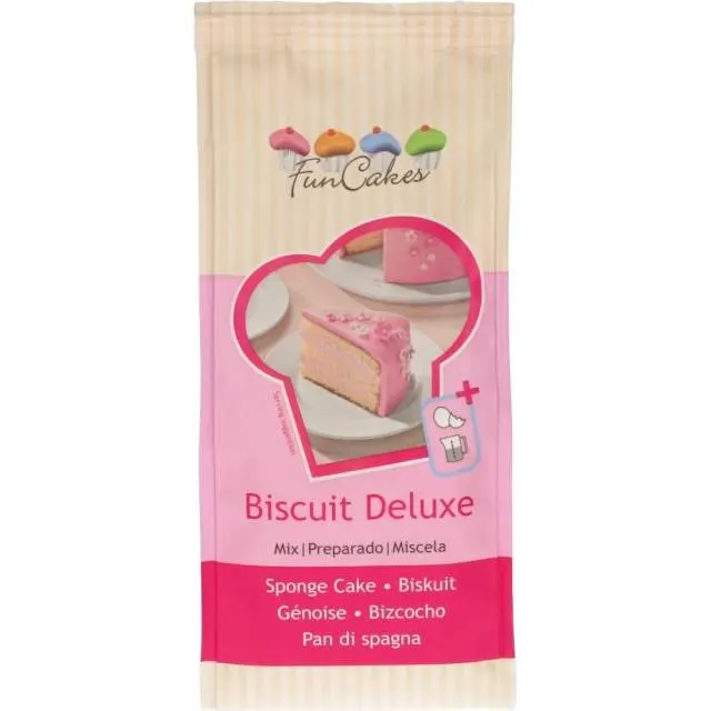 Směs na korpus dortu FunCakes Deluxe v balení 500 g pro přípravu nadýchaného piškotového základu