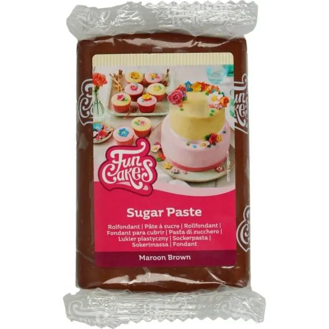 Potahovací hmota FunCakes v kaštanově hnědém odstínu na zdobení dortů o hmotnosti 250 g