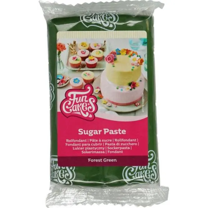 Potahovací hmota FunCakes v odstínu lesní zelená o hmotnosti 250 g na zdobení dortů