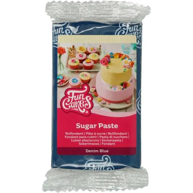Potahovací hmota FunCakes v tmavě modrém odstínu Denim Blue, 250 g, na potahování a modelování dortů