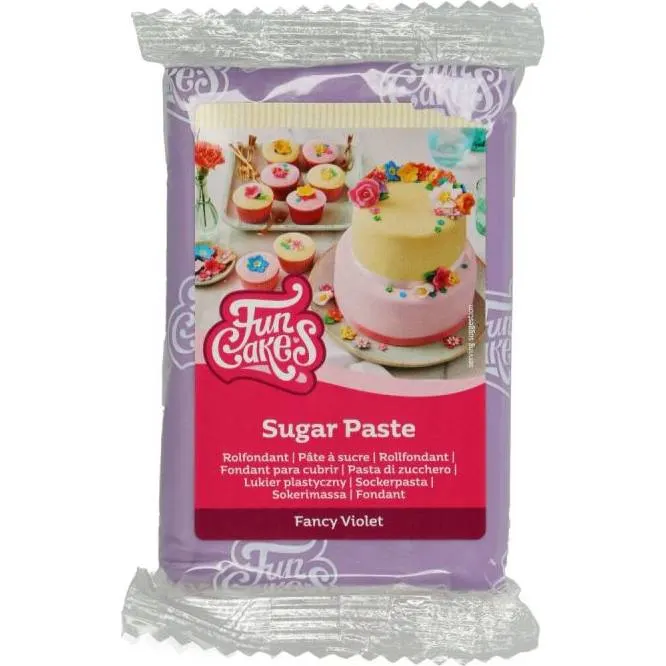 Potahovací hmota FunCakes v fialovém odstínu na dort, balení 250 g pro modelování a potahování