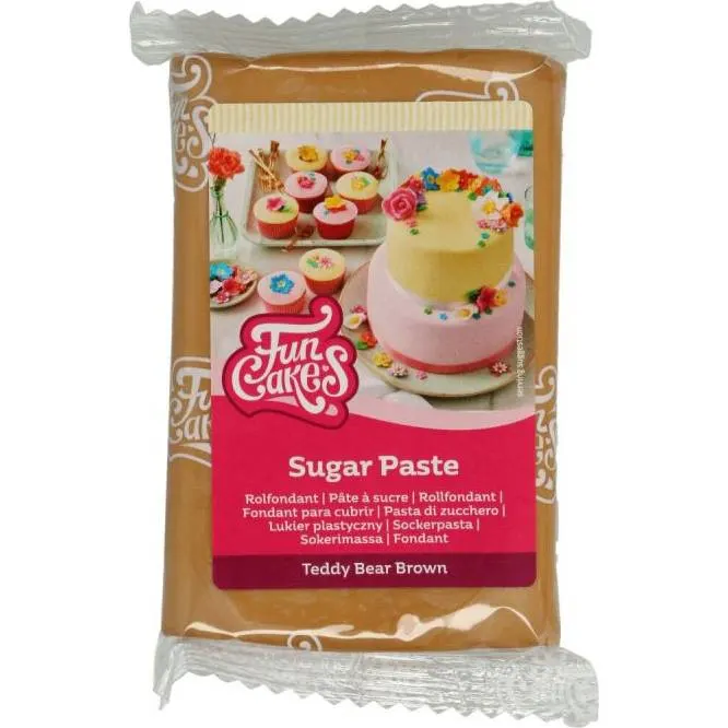 Potahovací hmota FunCakes v medvědí hnědé barvě o hmotnosti 250 g na zdobení a potahování dortů