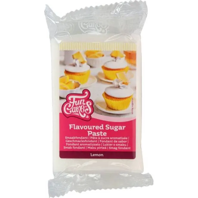 Citronově žlutá modelovací hmota na květiny FunCakes o hmotnosti 250 g pro tvarování cukrových květů a lístků na dorty