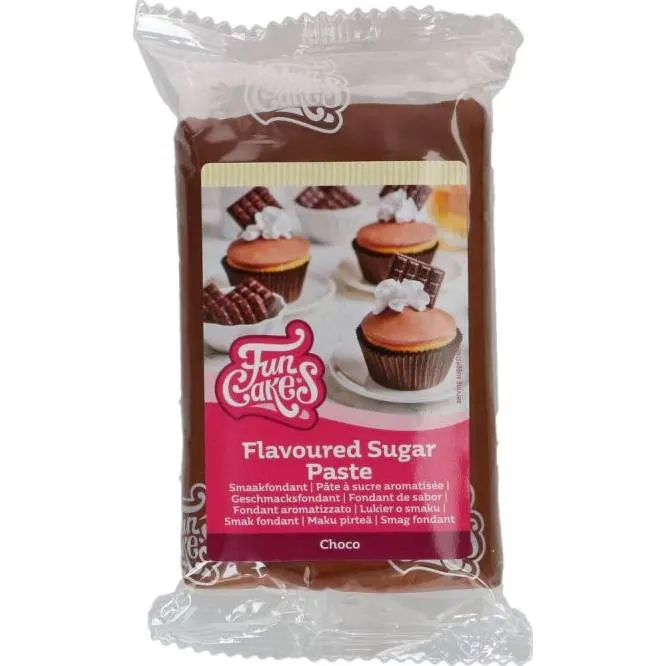 Potahovací hmota FunCakes v čokoládové barvě na dort, 250 g, vhodná k potahování a zdobení