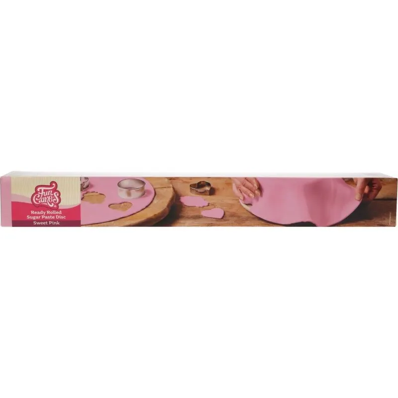 Světle růžová rolovaná potahovací hmota FunCakes na dorty, předem rozválený plát o hmotnosti 430 g