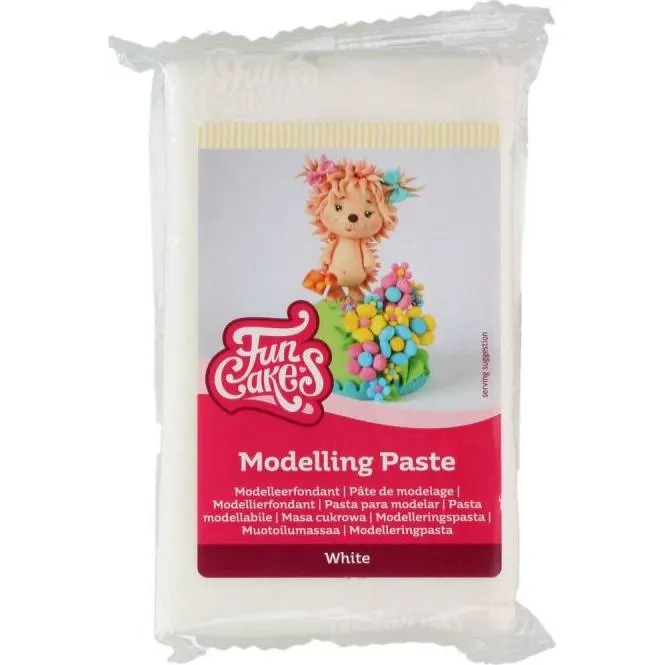 Bílá modelovací hmota FunCakes na dort, 250 g, k tvarování figurek a dekorací