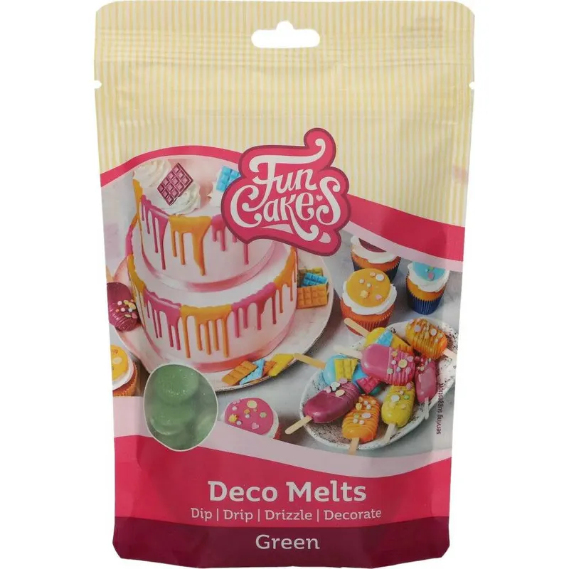Zelená poleva v peckách FunCakes na zdobení dortů a cukroví, 250 g
