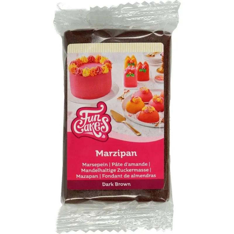 Tmavě hnědý marcipán FunCakes na modelování figurek a potahování dortů, balení 250 g