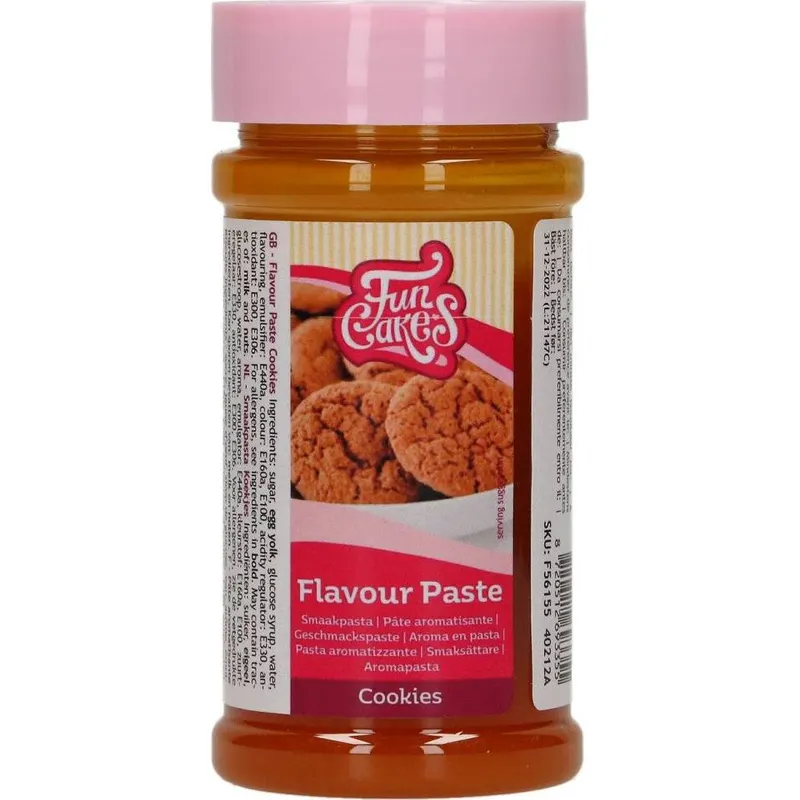 Ochucovací pasta FunCakes s příchutí sušenek cookies k ochucení dortových korpusů, krémů a zákusků