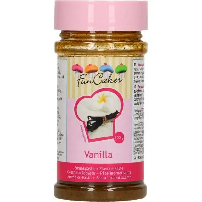 Ochucovací vanilková pasta FunCakes v balení 100 g pro ochucení těst, krémů a zmrzliny