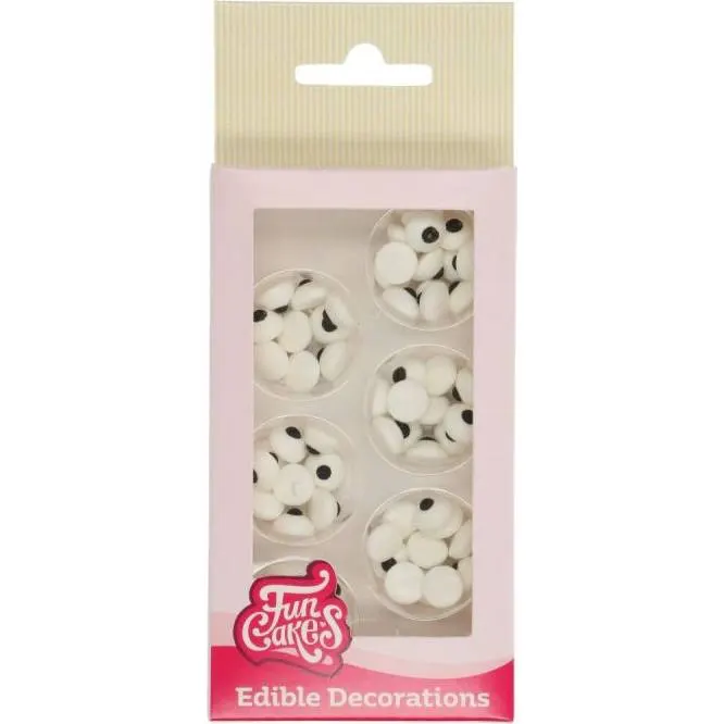 Cukrová očička Wilton v balení 64 ks určená na zdobení cupcakes, sušenek a dortů