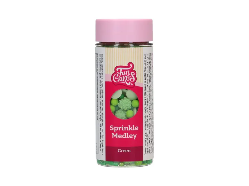 Cukrové sypání Sprinkle Medley v zelených tónech od značky FunCakes, 65 g na zdobení dortů a dezertů