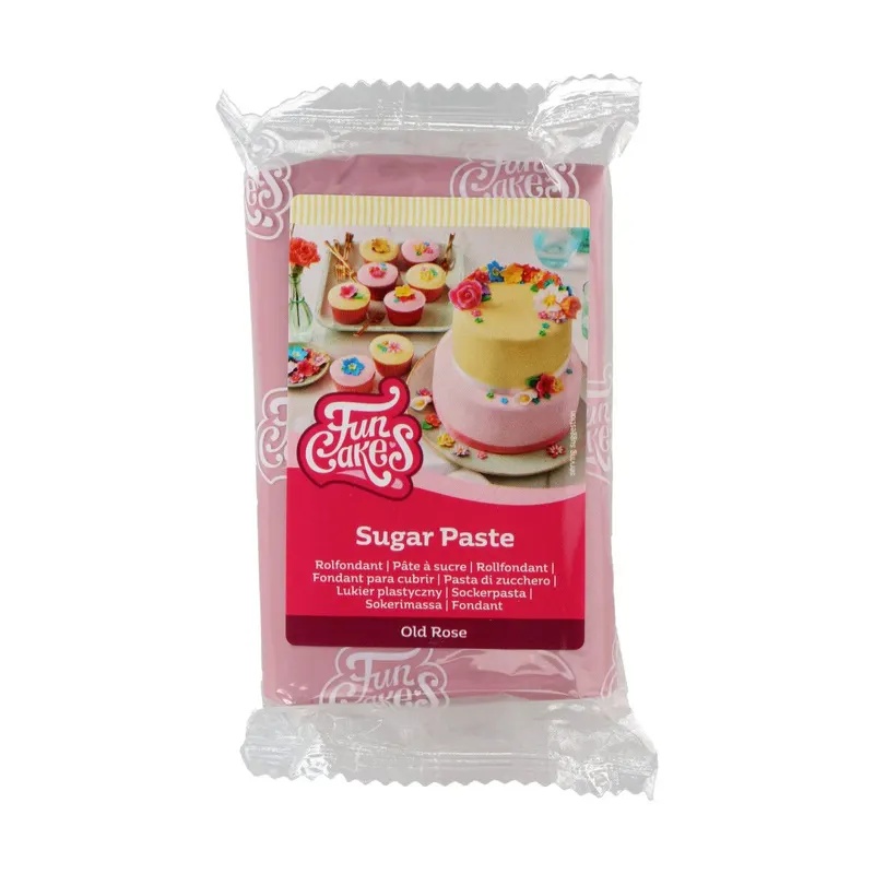 Potahový fondán FunCakes v růžové barvě Old Rose o hmotnosti 250 g na obalování dortů